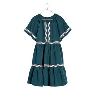Madewell Embroidered Linen-Blend Flutter-Sleeve Mini Dress New Size XS